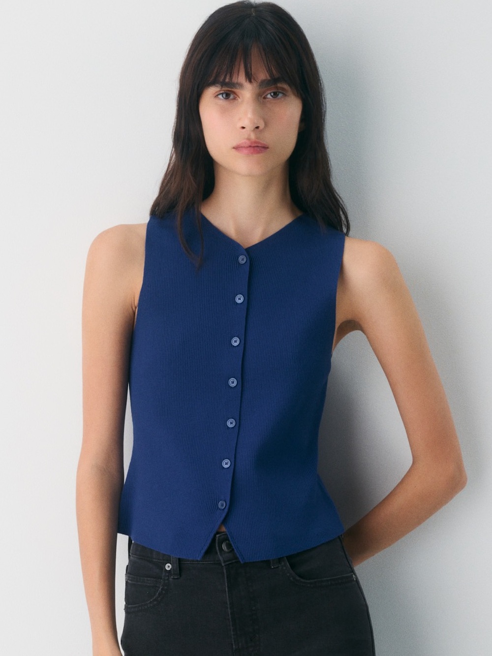 NEW with tags, Aritzia Wilfred Croquet Sweater Vest Top – Byron Blue